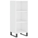 skænk 34,5x32,5x90 cm konstrueret træ hvid højglans