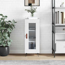 skænk 34,5x34x90 cm konstrueret træ hvid højglans