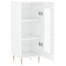 skænk 34,5x34x90 cm konstrueret træ hvid højglans