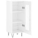 skænk 34,5x34x90 cm konstrueret træ hvid højglans