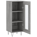 skænk 34,5x34x90 cm konstrueret træ grå sonoma-eg