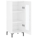skænk 34,5x34x90 cm konstrueret træ hvid højglans