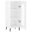 skænk 34,5x34x90 cm konstrueret træ hvid højglans