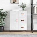 skænk 69,5x34x90 cm konstrueret træ hvid højglans