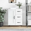 skænk 69,5x34x90 cm konstrueret træ hvid højglans