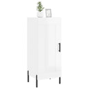 skænk 34,5x34x90 cm konstrueret træ hvid højglans