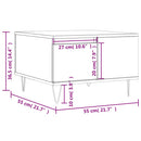 sofabord 55x55x36,5 cm konstrueret træ hvid