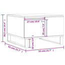 sofabord 55x55x36,5 cm konstrueret træ hvid