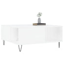 sofabord 80x80x36,5 cm konstrueret træ hvid