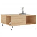 sofabord 80x80x36,5 cm konstrueret træ sonoma-eg