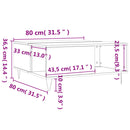 sofabord 80x80x36,5 cm konstrueret træ betongrå