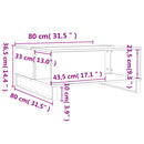 sofabord 80x80x36,5 cm konstrueret træ sonoma-eg