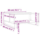 sofabord 80x80x36,5 cm konstrueret træ røget egetræsfarve