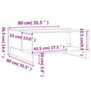 sofabord 80x80x36,5 cm konstrueret træ grå sonoma-eg