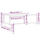 sofabord 90x50x36,5 cm konstrueret træ hvid