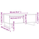 sofabord 90x50x36,5 cm konstrueret træ sonoma-eg