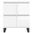 skænk 60x35x70 cm konstrueret træ hvid højglans