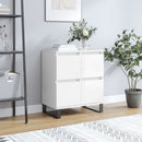 skænk 60x35x70 cm konstrueret træ hvid højglans