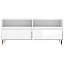 tv-bord 100x34,5x44,5 cm konstrueret træ hvid højglans