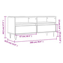 tv-bord 100x34,5x44,5 cm konstrueret træ grå sonoma-eg