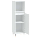 badeværelsesskab 30x30x100 cm konstrueret træ hvid