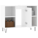 badeværelsesskab 80x33x60 cm konstrueret træ hvid højglans