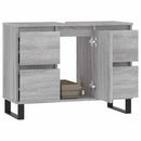 badeværelsesskab 80x33x60 cm konstrueret træ grå sonoma-eg