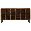 vinylskab 100x38x48 cm konstrueret træ røget egetræsfarve