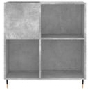vinylskab 84,5x38x89 cm konstrueret træ betongrå