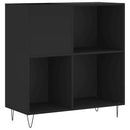 vinylskab 84,5x38x89 cm konstrueret træ sort