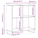 vinylskab 84,5x38x89 cm konstrueret træ hvid