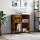 vinylskab 84,5x38x89 cm konstrueret træ røget egetræsfarve