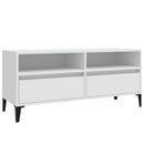 tv-bord 100x34,5x44,5 cm konstrueret træ hvid