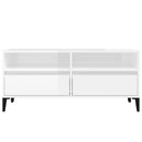 tv-bord 100x34,5x44,5 cm konstrueret træ hvid højglans