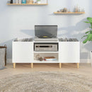 vinylskab 121x38x48 cm konstrueret træ hvid højglans
