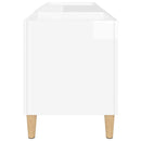 vinylskab 121x38x48 cm konstrueret træ hvid højglans