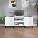 vinylskab 121x38x48 cm konstrueret træ hvid