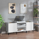 vinylskab 121x38x48 cm konstrueret træ hvid