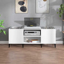 vinylskab 121x38x48 cm konstrueret træ hvid højglans