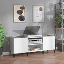 vinylskab 121x38x48 cm konstrueret træ hvid højglans