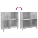 vinylskab 84,5x38x89 cm konstrueret træ betongrå