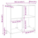 vinylskab 84,5x38x89 cm konstrueret træ røget egetræsfarve