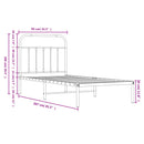 sengeramme med sengegavl 80x200 cm metal sort