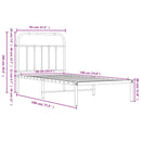 sengeramme med sengegavl 90x190 cm metal sort