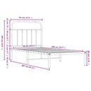 sengeramme med sengegavl 90x200 cm metal sort
