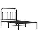 sengeramme med sengegavl 100x190 cm metal sort
