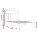 sengeramme med sengegavl 100x190 cm metal sort