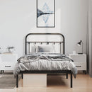 sengeramme med sengegavl 100x200 cm metal sort
