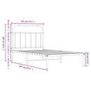 sengeramme med sengegavl 100x200 cm metal sort
