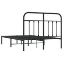 sengeramme med sengegavl 120x200 cm metal sort